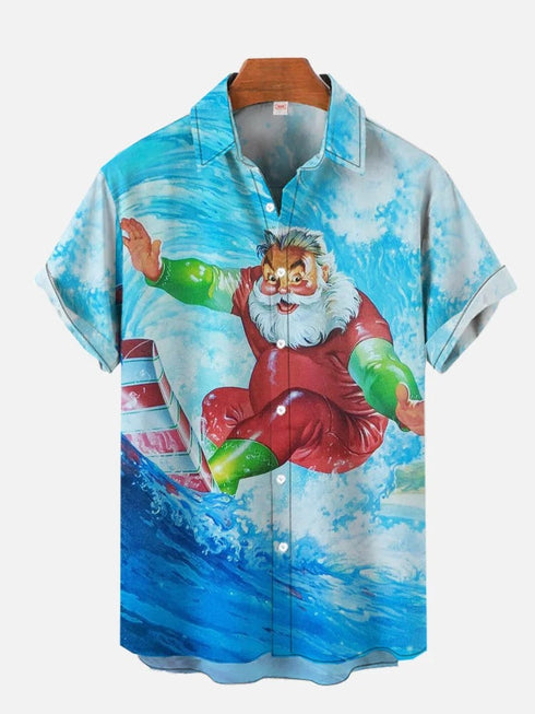 Men's Christmas Funny Graphic Short Sleeve Hawaiian Shirt